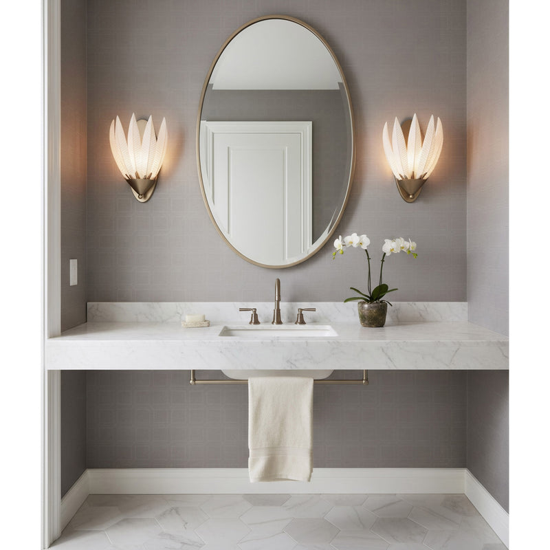 Varaluz Zanara 1 Light Wall Sconce, Gold Dust/White