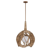 Varaluz Swaylo 1 Light 24"W Pendant, Hammered Ore/White