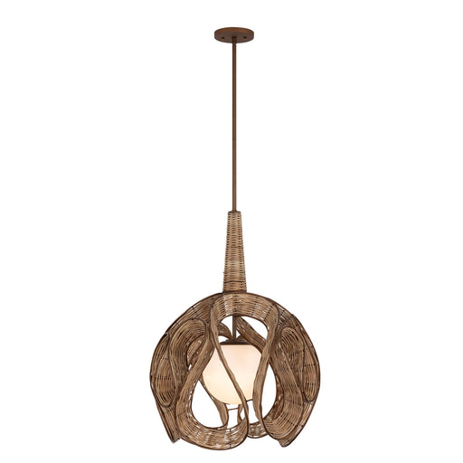 Varaluz Swaylo 1 Light 20"W Pendant, Hammered Ore/White