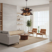 Varaluz Botanic Panic 13Lt 28'W Pendant, Dark Bronze/French Gold