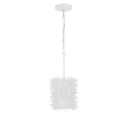 Varaluz Urchin 1 Light Cylinder Pendant, White/White