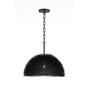 Varaluz Urchin 1 Light Dome Pendant, Black/Black