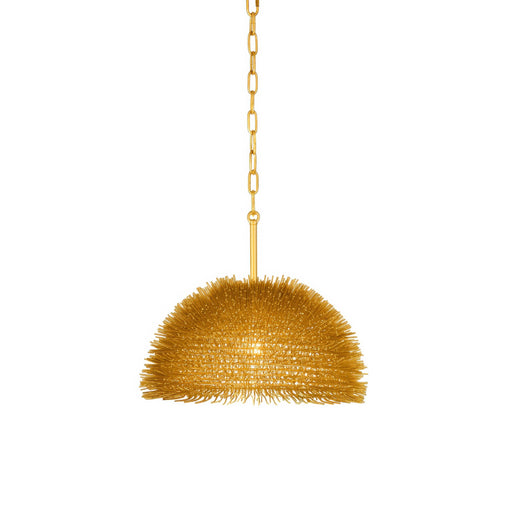 Varaluz Urchin 1 Light Dome Pendant, Gold/Gold
