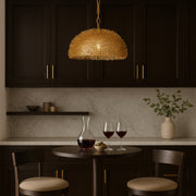 Varaluz Urchin 1 Light Dome Pendant, Gold/Gold