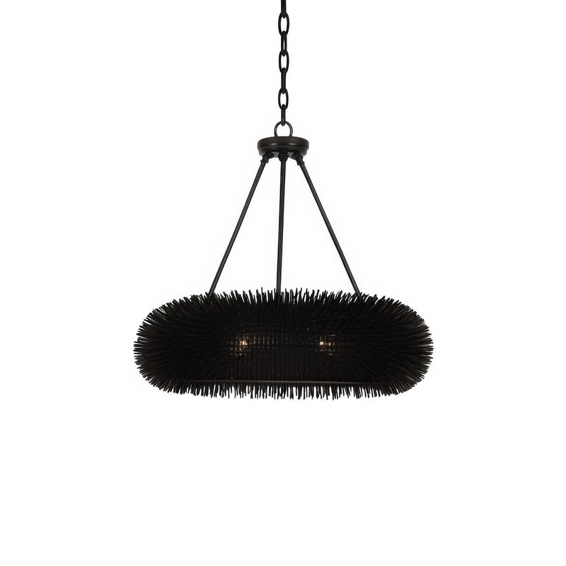 Varaluz Urchin 6 Light Pendant, Black/Black