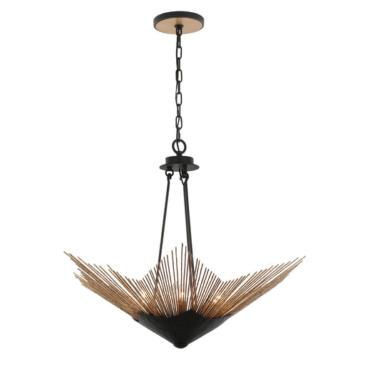 Varaluz Aristocrat 6 Light Pendant, Dark Bronze/French Gold/Gold