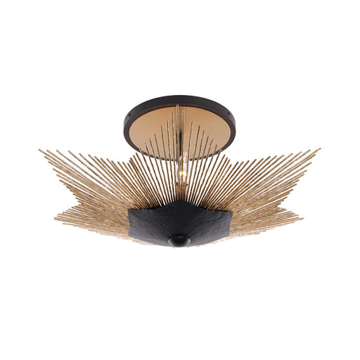 Varaluz Aristocrat 3 Light Semi-Flush, Dark Bronze/French Gold/Gold