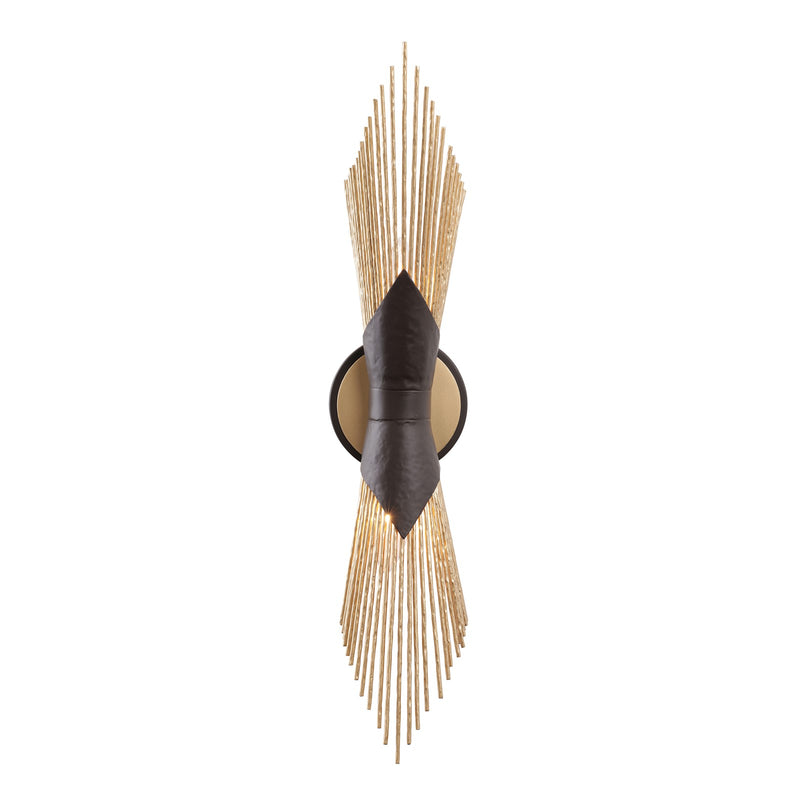Varaluz Aristocrat 2Lt Wall Sconce, Dark Bronze/French Gold/Gold