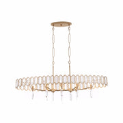 Varaluz Drama Club 8 Light Pendant, Brass Kisser/Clear