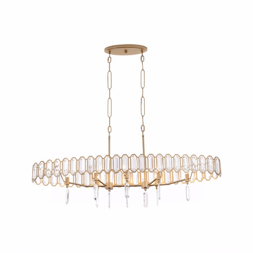 Varaluz Drama Club 8 Light Pendant, Brass Kisser/Clear