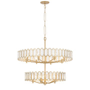 Varaluz Drama Club 13 Light Pendant, Brass Kisser/Clear