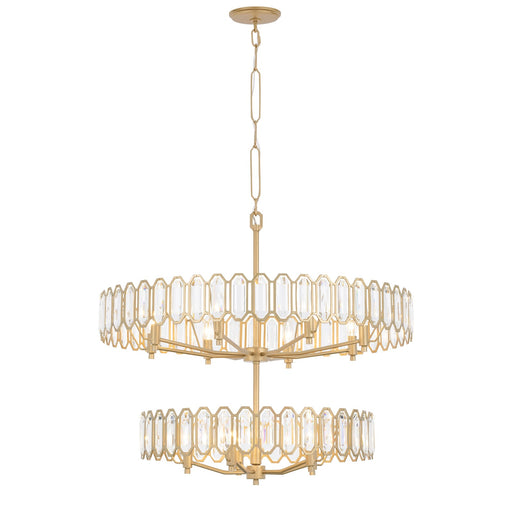 Varaluz Drama Club 13 Light Pendant, Brass Kisser/Clear