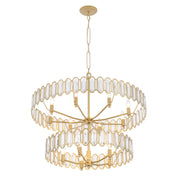 Varaluz Drama Club 13 Light Pendant, Brass Kisser/Clear