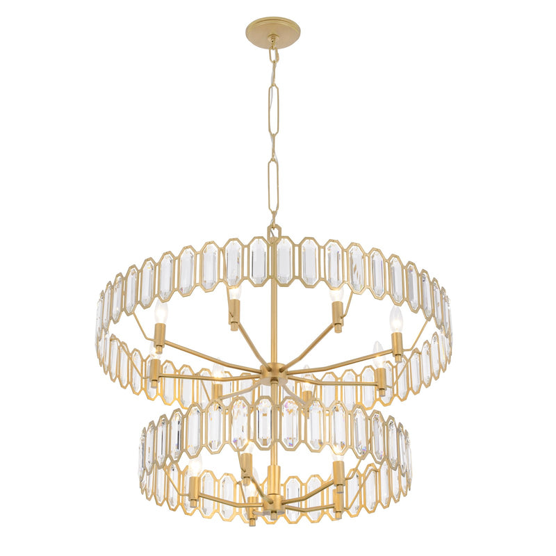Varaluz Drama Club 13 Light Pendant, Brass Kisser/Clear
