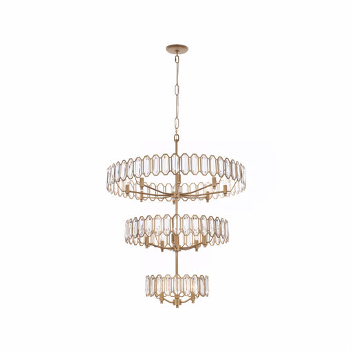 Varaluz Drama Club 16 Light Pendant, Brass Kisser/Clear
