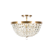 Varaluz Crystal Baller 3 Light Semi-Flush, Antique Bronze/Clear