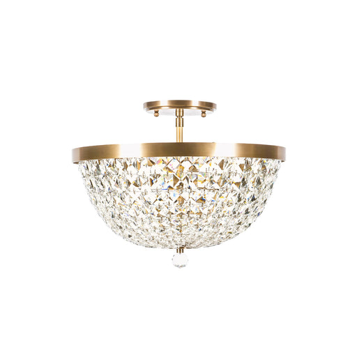 Varaluz Crystal Baller 3 Light Semi-Flush, Antique Bronze/Clear