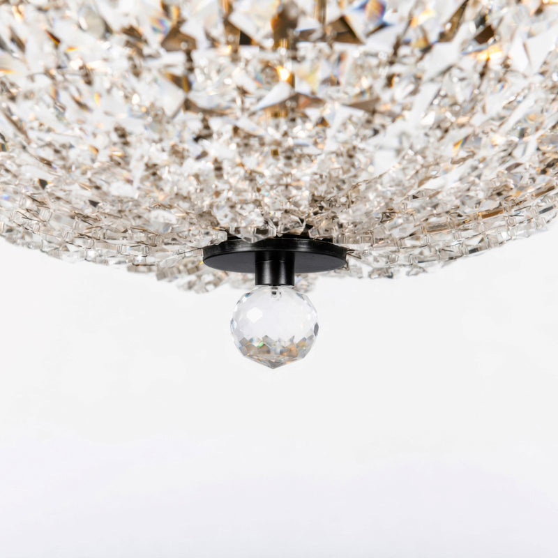Varaluz Crystal Baller 3 Light Semi-Flush, Heritage Black/Clear