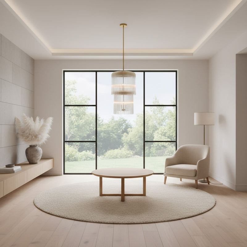 Varaluz Lila 6 Light Pendant, Antique Bronze/Clear
