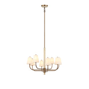 Varaluz Rockford 8 Light Chandelier, Brontourage/Travertine/Bone