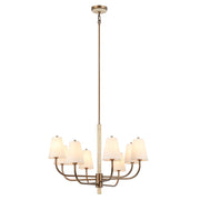 Varaluz Rockford 8 Light Chandelier, Brontourage/Travertine/Bone