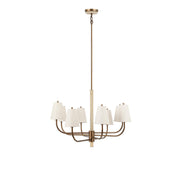 Varaluz Rockford 8 Light Chandelier, Brontourage/Travertine/Bone