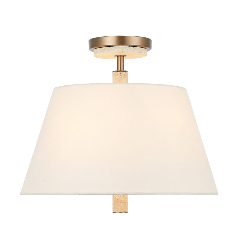 Varaluz Rockford 3 Light Semi-Flush, Brontourage/Travertine/Bone
