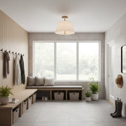Varaluz Rockford 3 Light Semi-Flush, Brontourage/Travertine/Bone