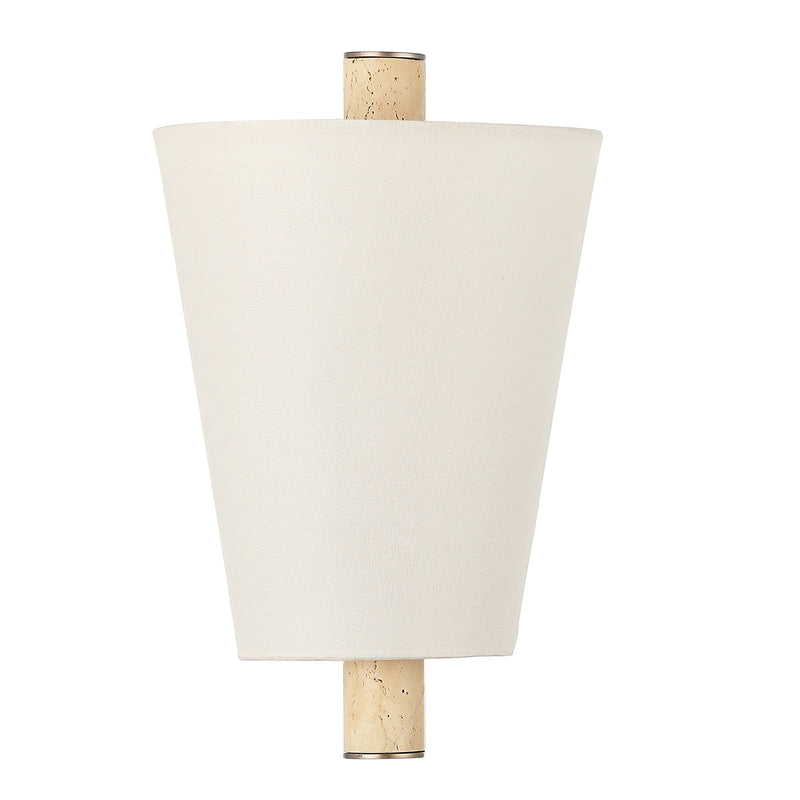 Varaluz Rockford 1 Light Wall Sconce, Brontourage/Travertine/Bone