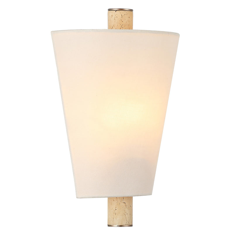 Varaluz Rockford 1 Light Wall Sconce, Brontourage/Travertine/Bone