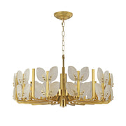 Varaluz Brass Tax 11 Light Chandelier, Satin Brass/Clear