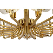 Varaluz Brass Tax 11 Light Chandelier, Satin Brass/Clear