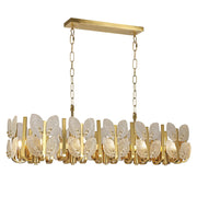 Varaluz Brass Tax 12 Light Chandelier, Satin Brass/Clear