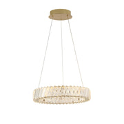 Varaluz Golden Ratio 1 Light 16"W Pendant, Satin Gold/Clear