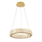 Varaluz Golden Ratio 1 Light 16"W Pendant, Satin Gold/Clear