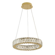 Varaluz Golden Ratio 1 Light 16"W Pendant, Satin Gold/Clear