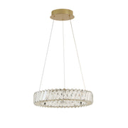 Varaluz Golden Ratio 1 Light 16"W Pendant, Satin Gold/Clear