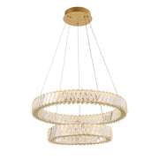 Varaluz Golden Ratio 2 Light Pendant, Satin Gold/Clear