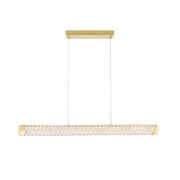 Varaluz Golden Ratio 1 Light LED 37" Pendant, Satin Gold/Clear