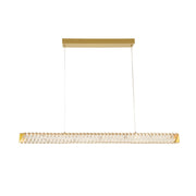 Varaluz Golden Ratio 1 Light LED 43"W Pendant, Satin Gold/Clear