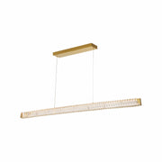 Varaluz Golden Ratio 1 Light LED Linear Pendant, Satin Gold/Clear