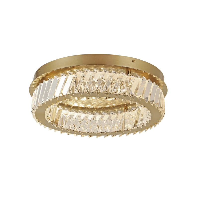 Varaluz Golden Ratio 1 Light Flush-Mount, Satin Gold/Clear
