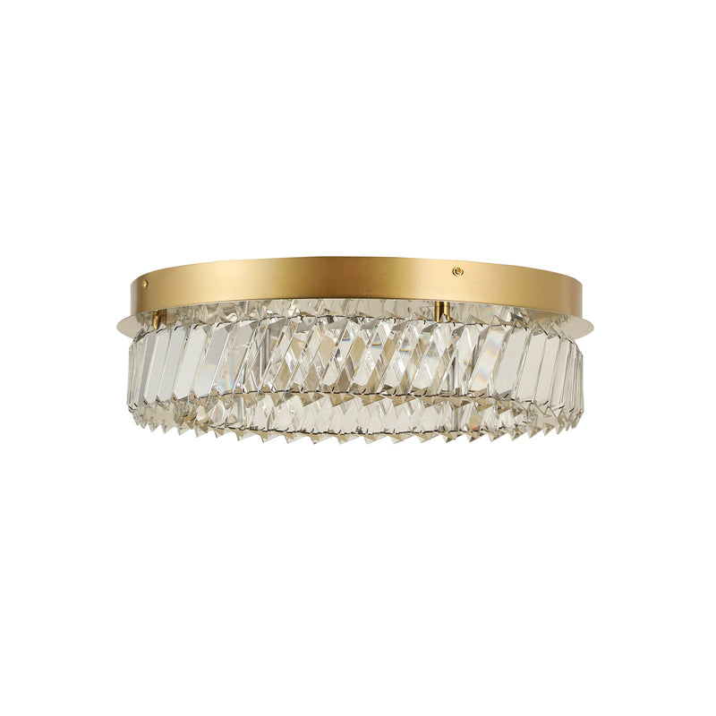 Varaluz Golden Ratio 1 Light Flush-Mount, Satin Gold/Clear
