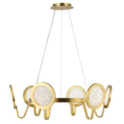 Varaluz Sherlock 6 Light Pendant, Satin Brass/Clear