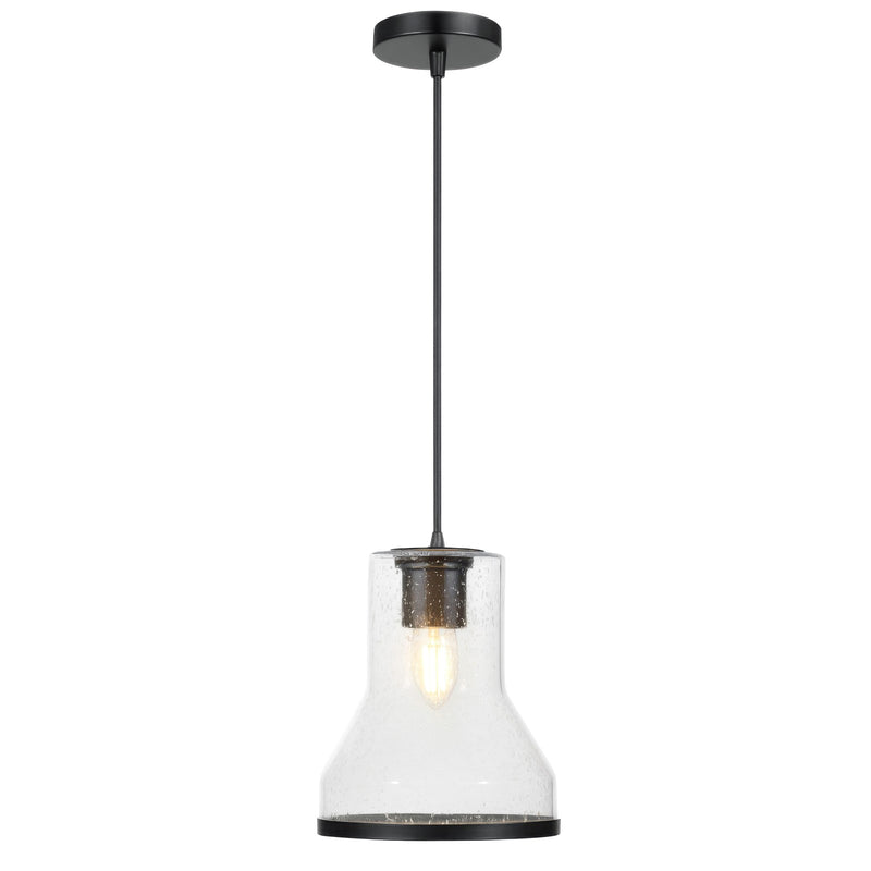 Varaluz Alicia 1 Light Pendant, Matte Black/Seedy