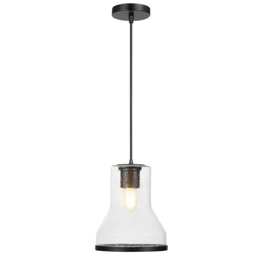 Varaluz Alicia 1 Light Pendant, Matte Black/Seedy