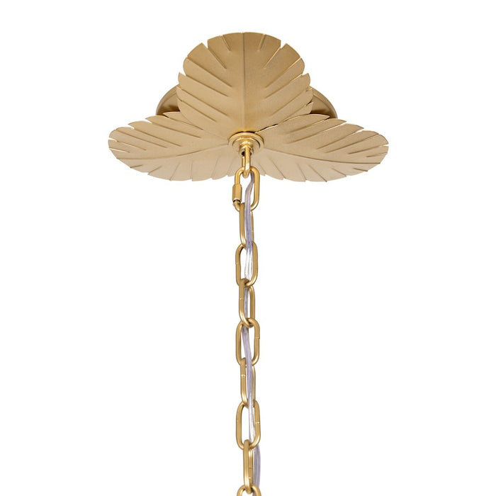 Varaluz Banana Leaf 6-Lt Chandelier, Gold/Seagrass/Lampakanay Rope