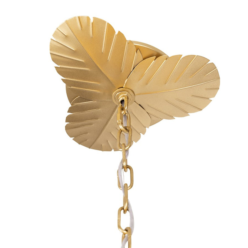 Varaluz Banana Leaf 12-Lt Chandelier, Gold/Seagrass/Lampakanay Rope