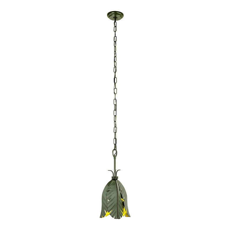 Varaluz Banana Leaf 1 Light Mini Pendant, Banana Leaf