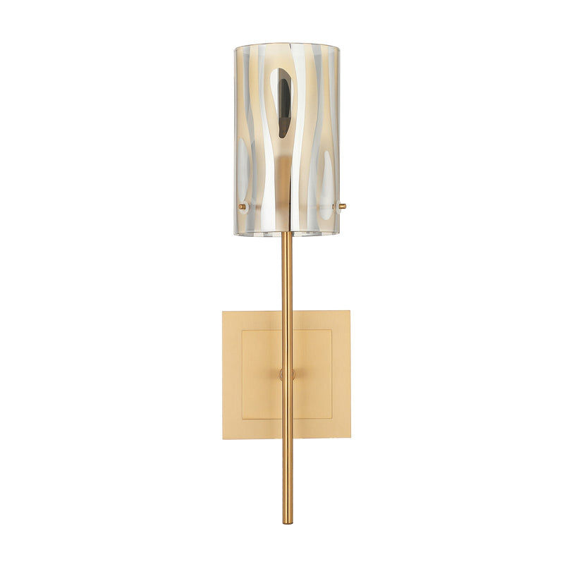 Varaluz Chroman Empire 1 Light Wall Sconce, Satin Gold/Satin Gold
